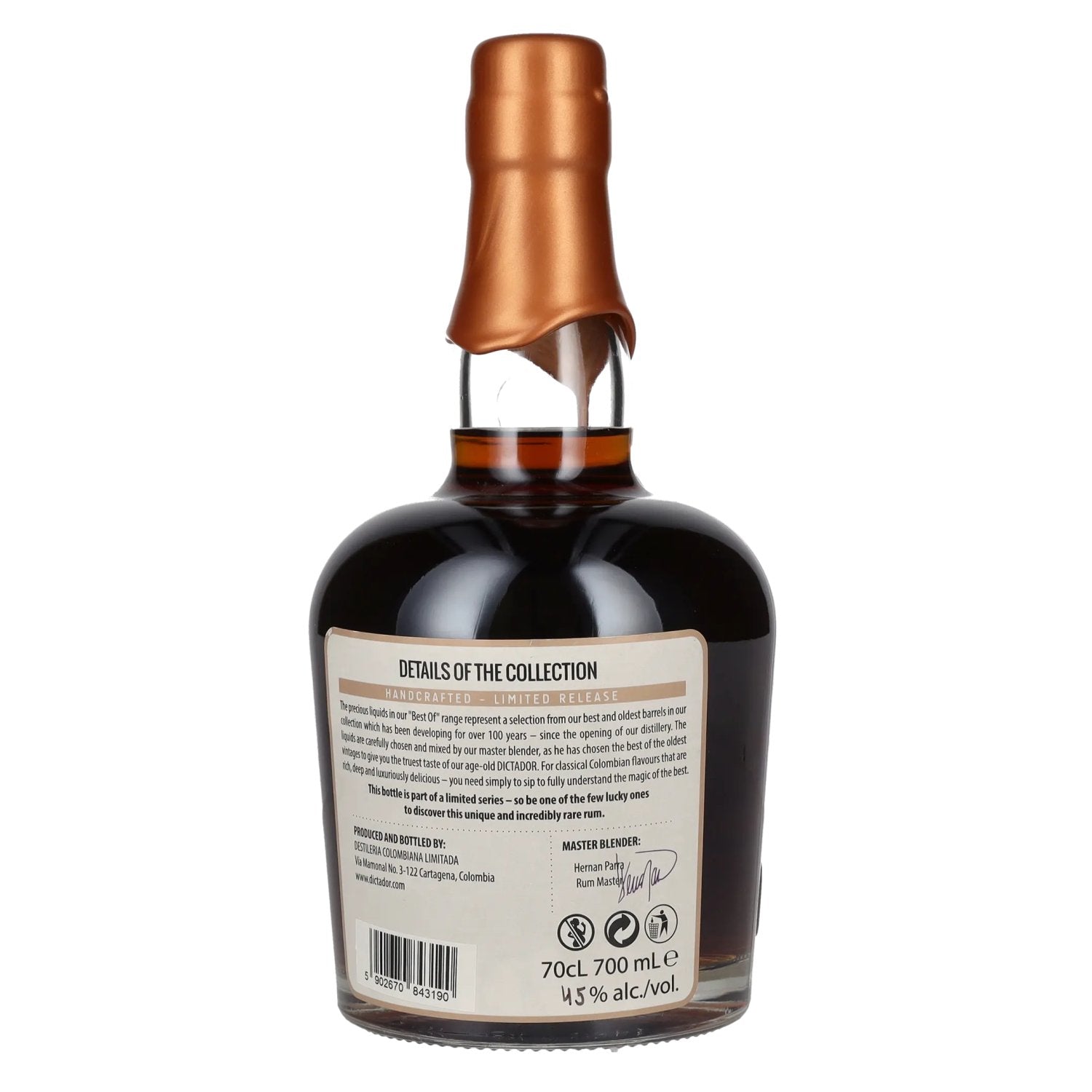 Dictador BEST OF 1978 ALTISIMO Colombian Rum Limited Release 45% Vol. 0,7l