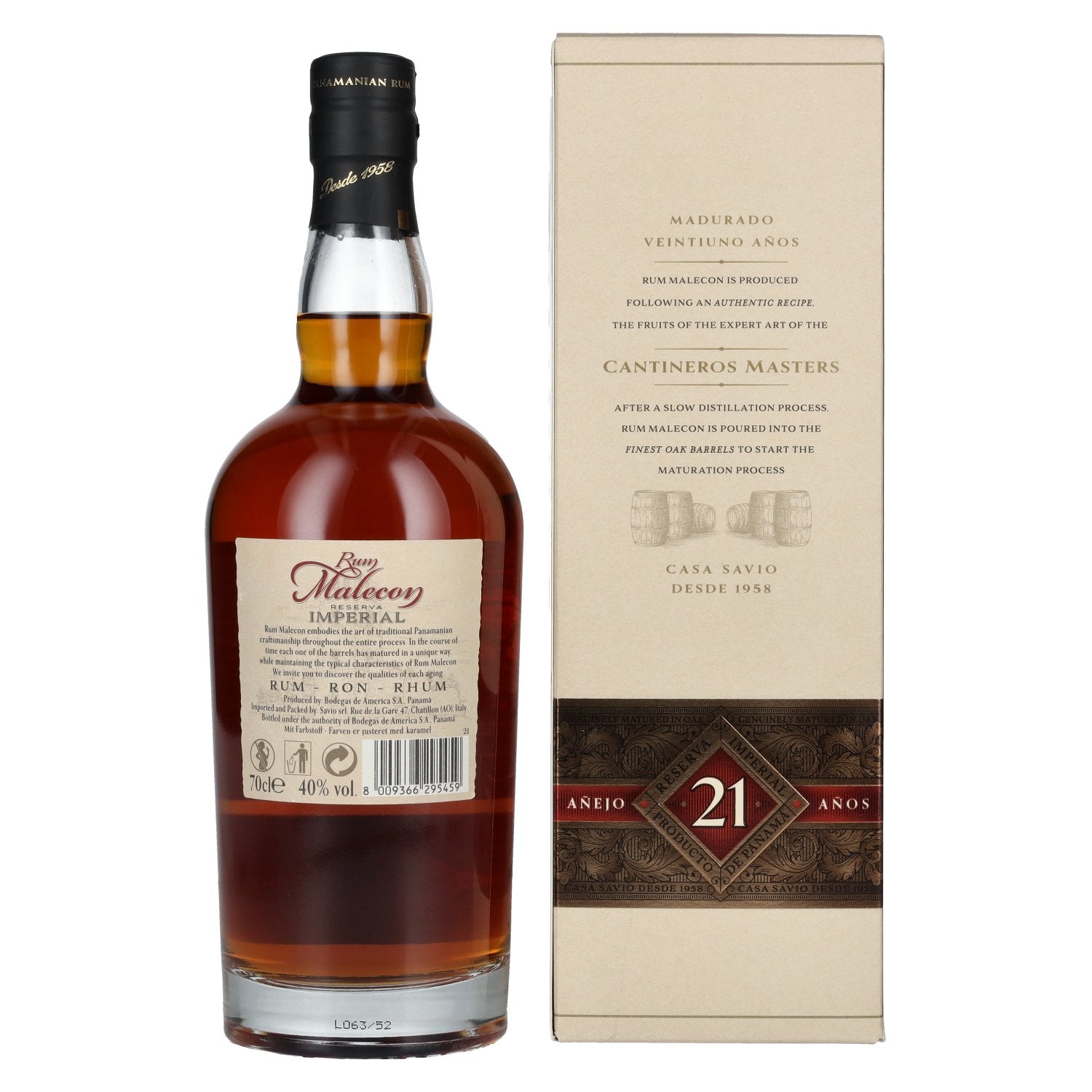 Rum Malecon Añejo 21 Años Reserva Imperial 40% Vol. 0,7l en boîte cadeau