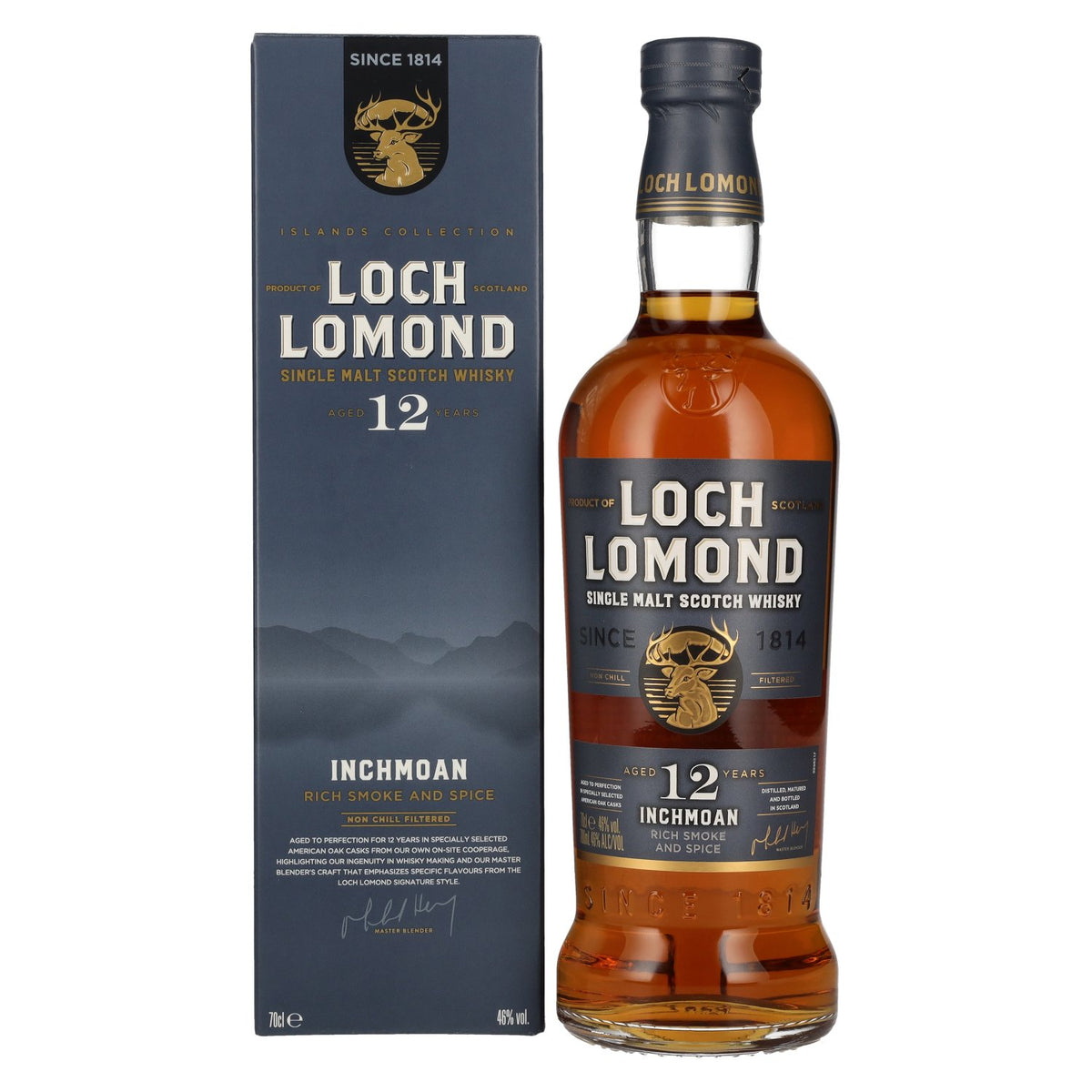 Loch Lomond Inchmoan 12 Years Old Single Malt Smoke &amp; Spice 46% Vol. 0,7l en coffret cadeau