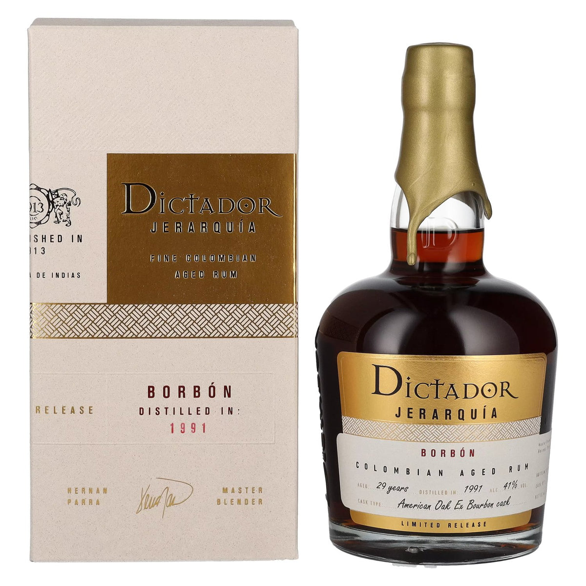 Dictador JERARQUÍA 29 Years Old BORBÓN Rum 1991 41% Vol. 0,7l in gift box