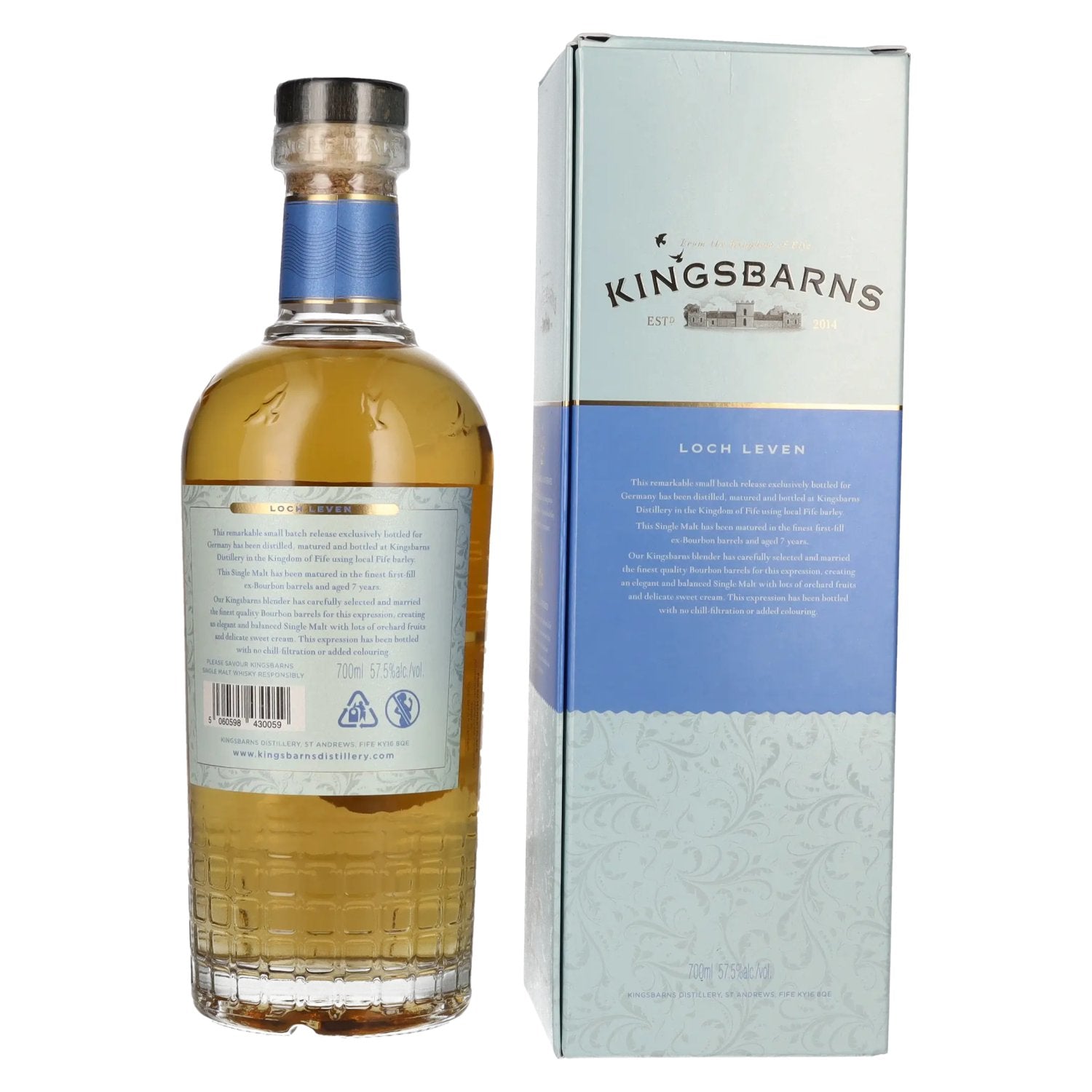 Kingsbarns LOCH LEVEN Lowland Single Malt Scotch Whisky 57,5% Vol. 0,7l in Geschenkbox