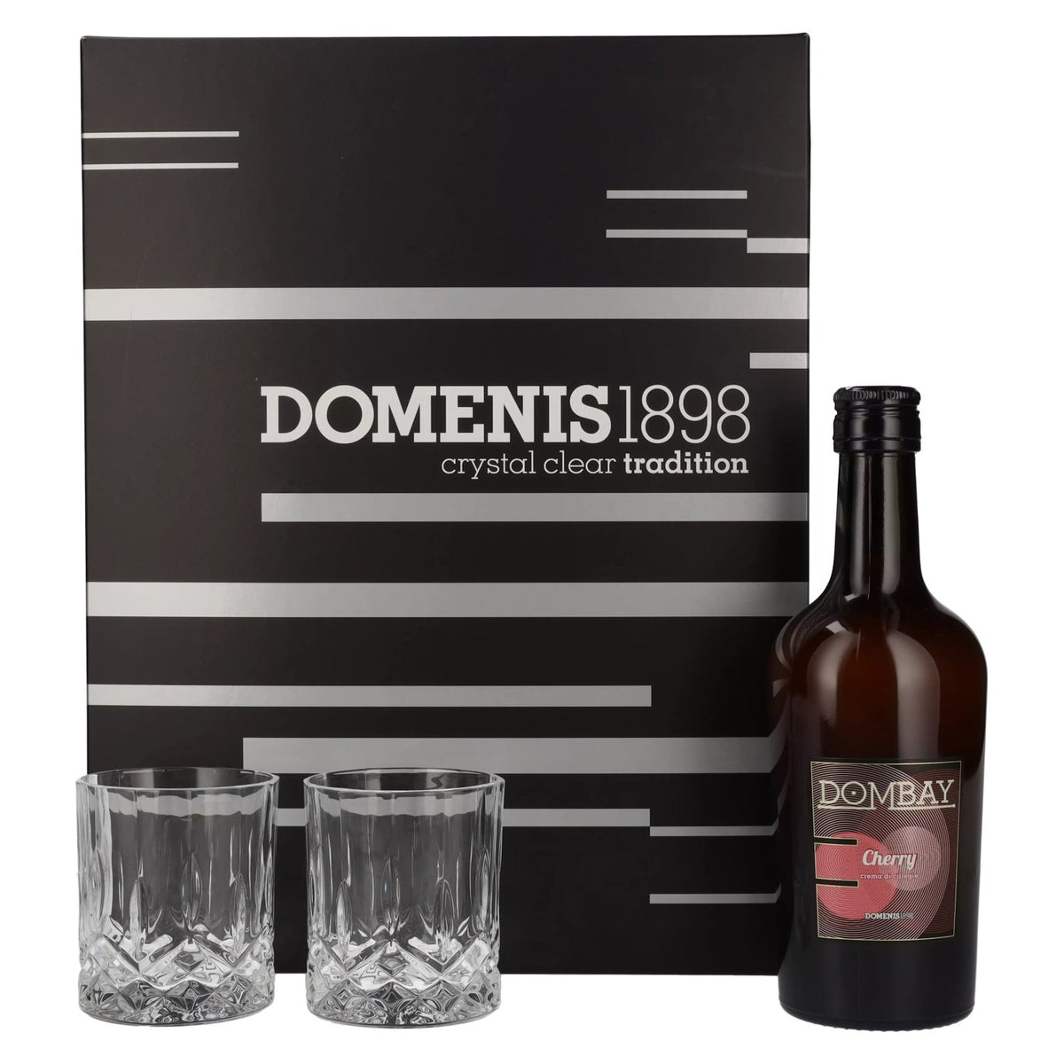 Domenis 1898 DOMBAY Cherry crema di ciliegie 17% Vol. 0,5l in gift box with 2 glasses