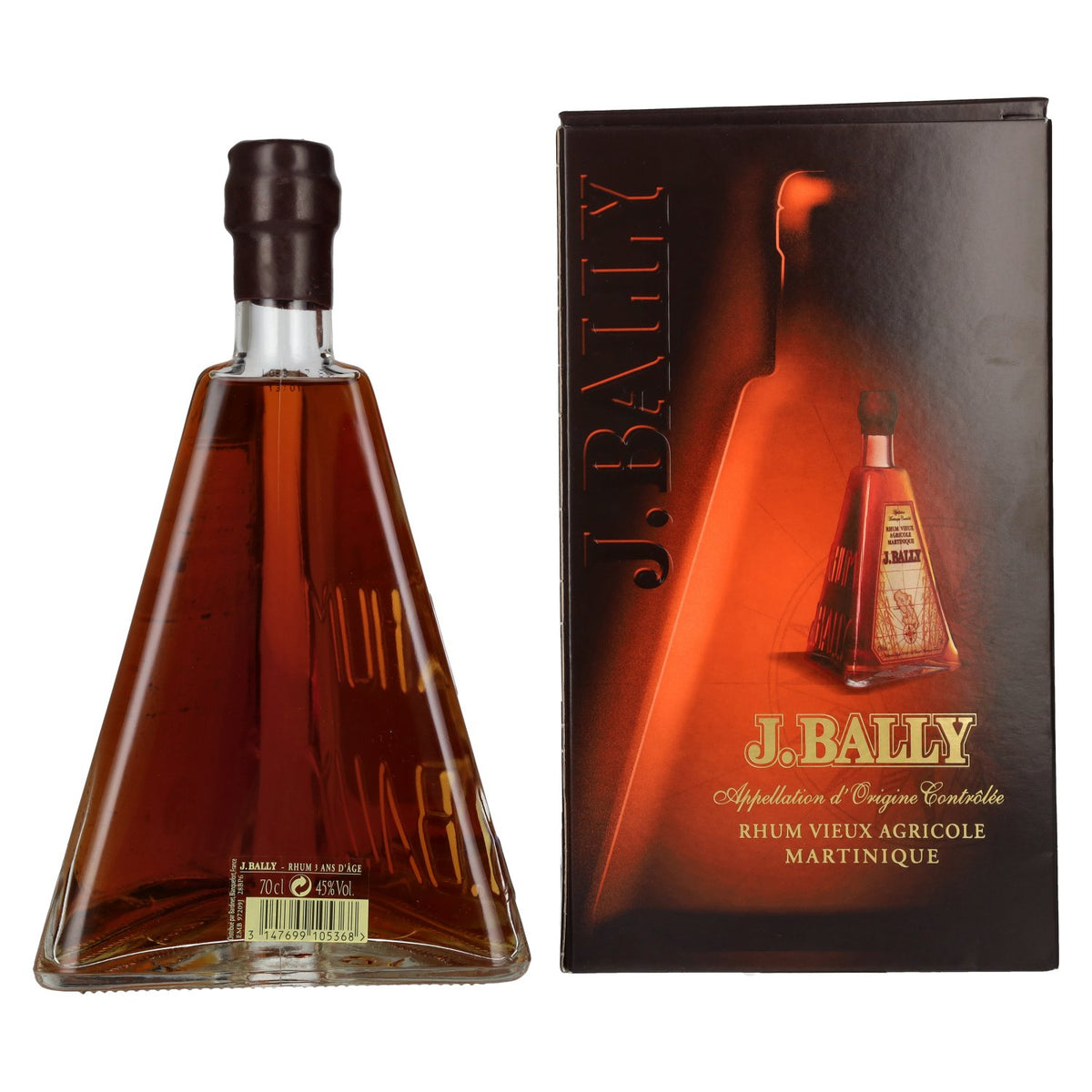 J. Bally Rhum Vieux Agricole Martinique 3 Ans D'Âge 45% Vol. 0,7l en coffret cadeau