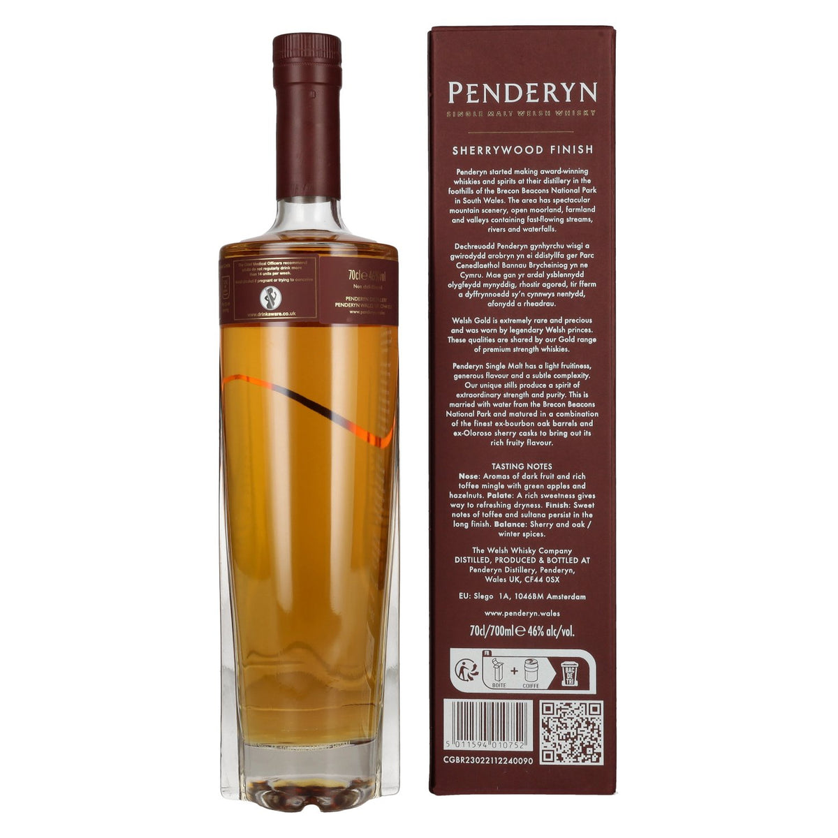 Penderyn SHERRYWOOD Single Malt Welsh Whisky 46% Vol. 0,7l in gift box