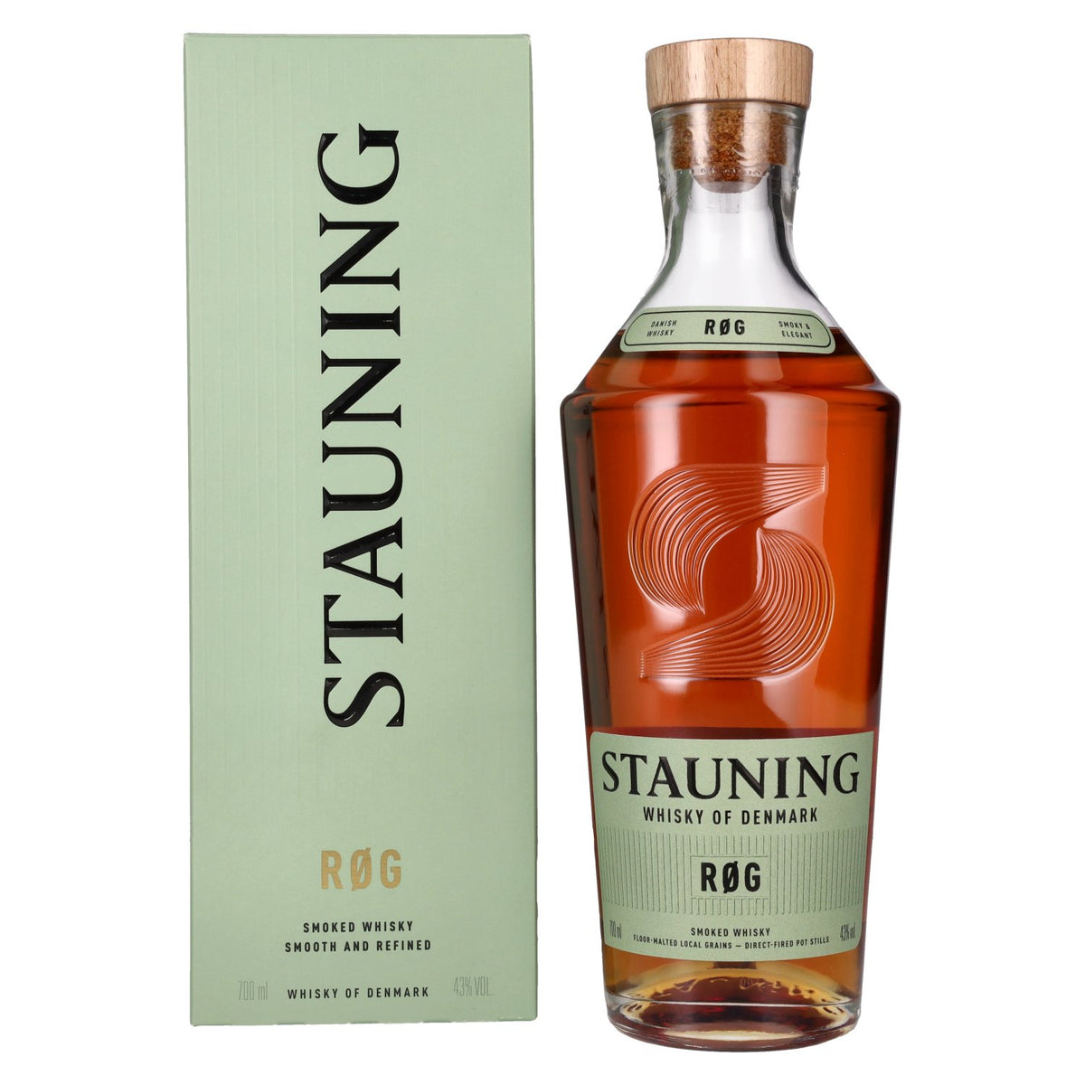 Stauning RØG Smoked Danish Whisky 43% vol. 0,7l en boîte cadeau
