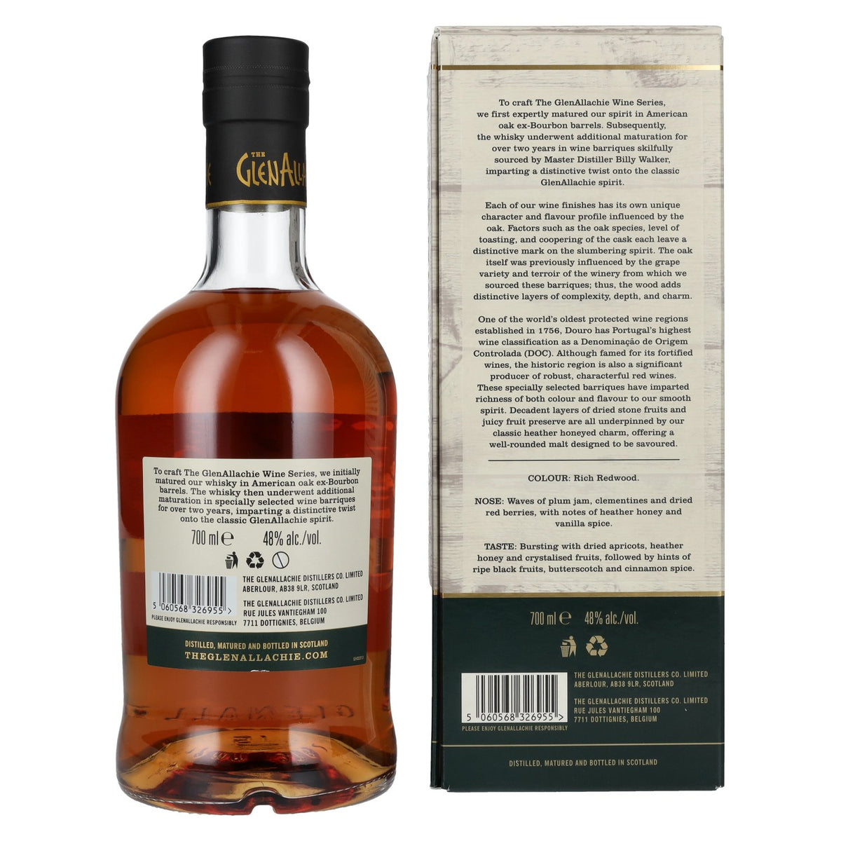 The GlenAllachie 9 Years Old DOURO VALLEY WINE CASK FINISH Limited Edition 48% Vol. 0,7l in Geschenkbox