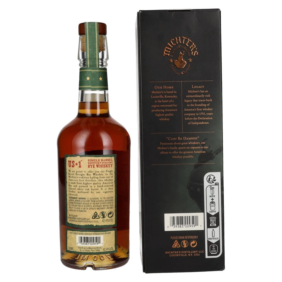 Michter's US*1 Kentucky Single Barrel Straight Rye Whiskey 42,4% Vol. 0,7l in gift box