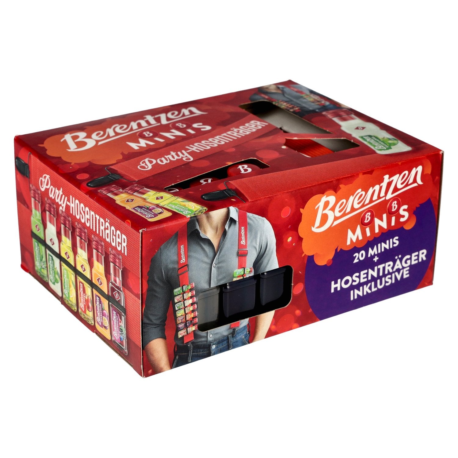Berentzen Minis 16.3% ABV, 20 x 0.02 l PET bottles + braces included