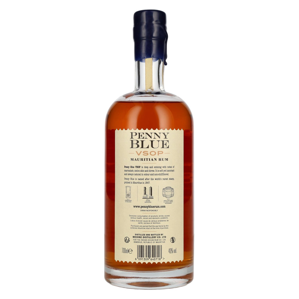 Penny Blue VSOP Mauritian Rum 40% ABV 0.7l