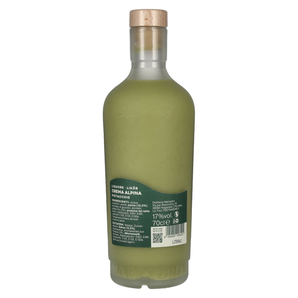 Marzadro Crema Alpina Pistacchio 17% Vol. 0,7l