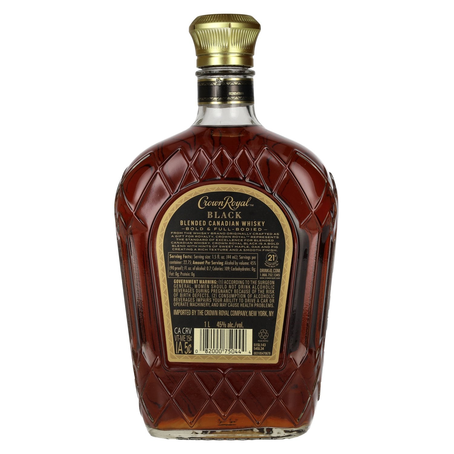 Crown Royal BLACK Blended Canadian Whisky 45% Vol. 1l