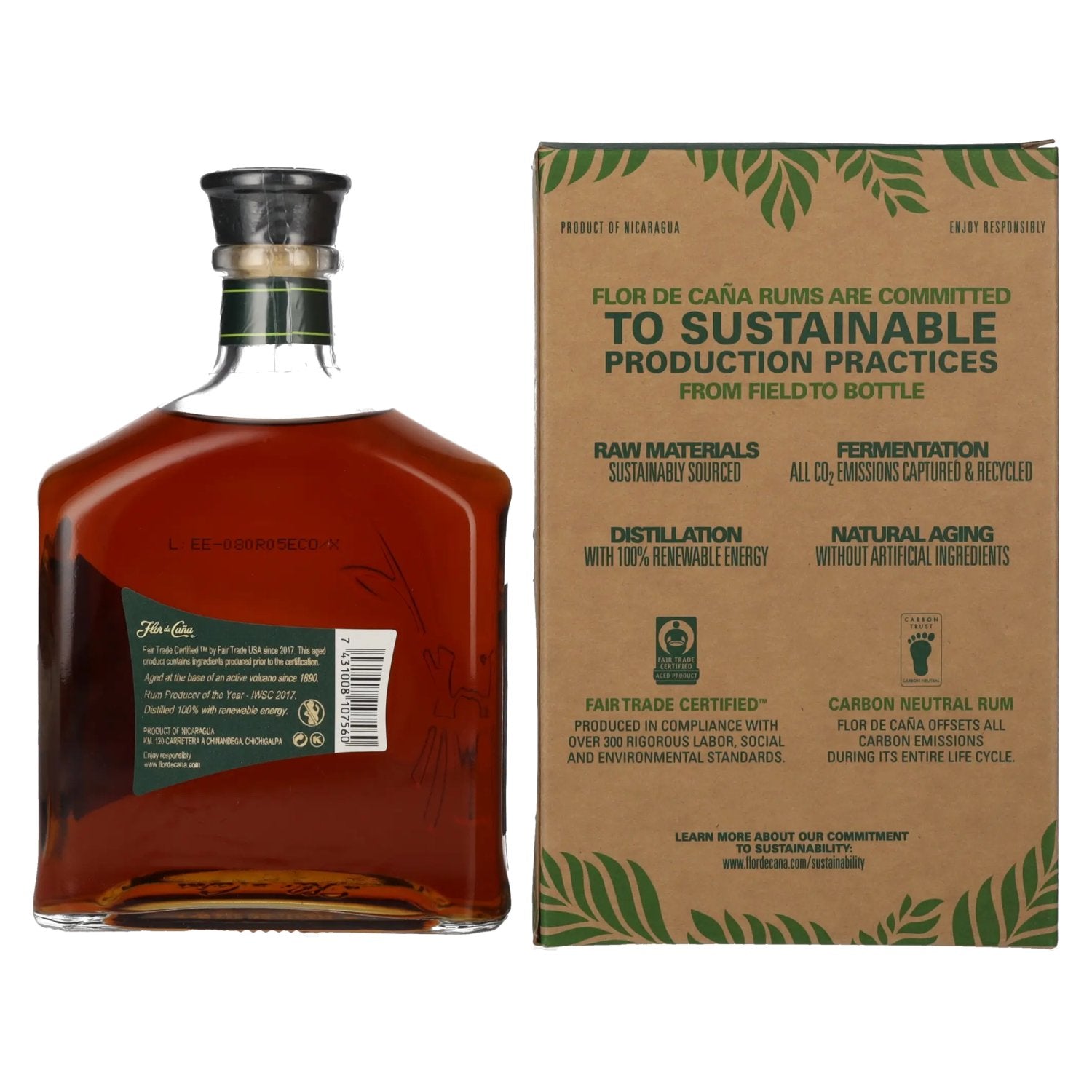 Flor de Caña ECO Rum 40% Vol. 0,7l in gift box