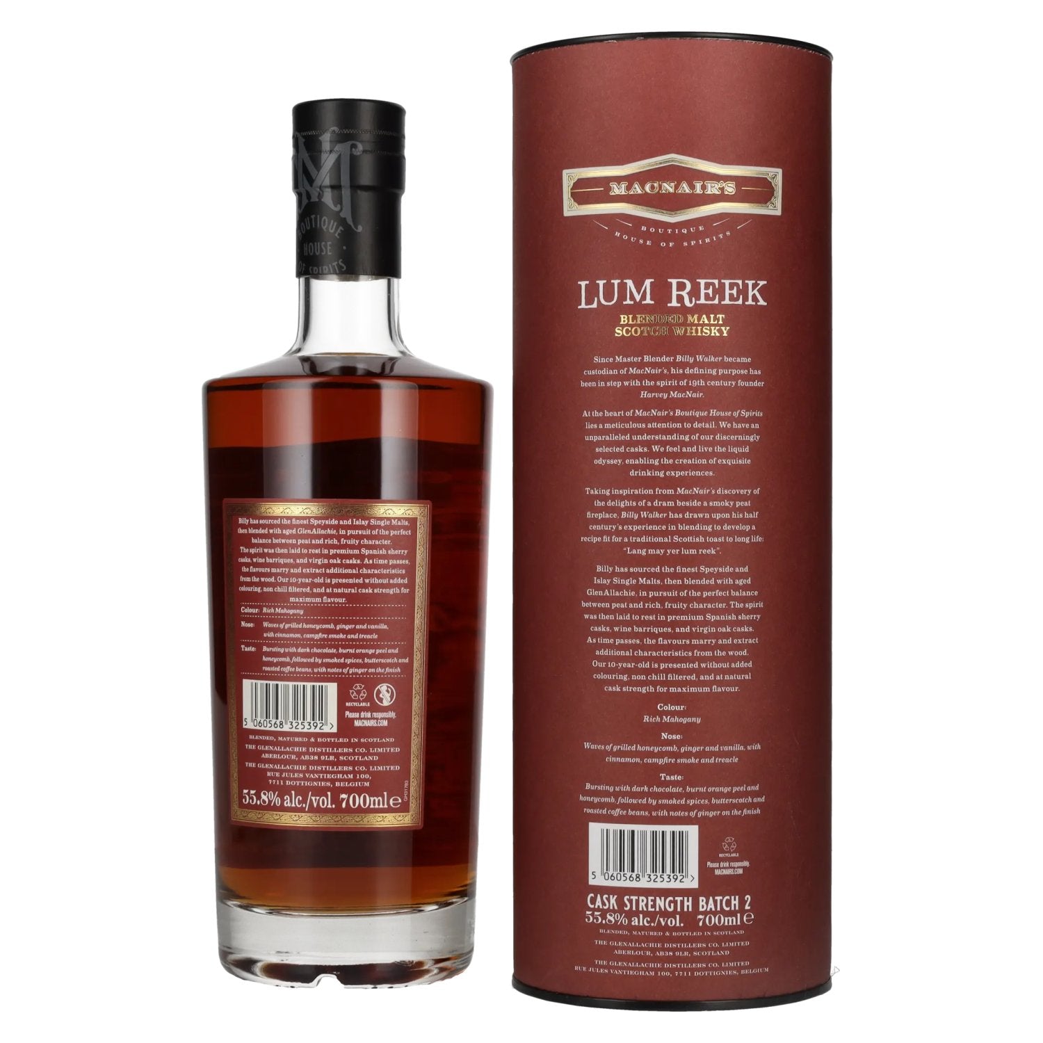 MacNair's Lum Reek 10 Years Old CASK STRENGTH Batch 2 55,8% Vol. 0,7l in Geschenkbox