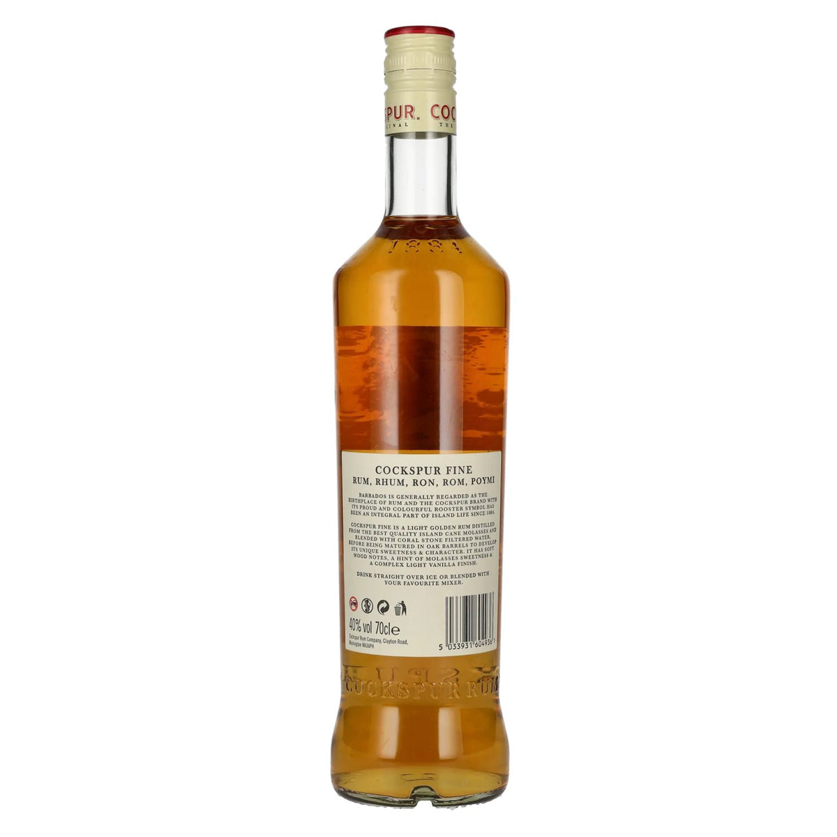 Cockspur Original Fine Rum 40% ABV 0.7l