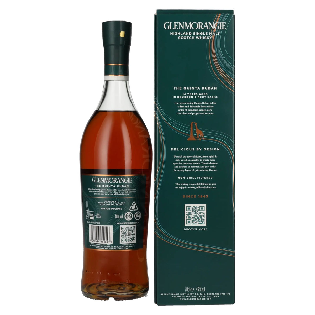 Glenmorangie The QUINTA RUBAN 14 Years Old Highland Single Malt 46% Vol. 0,7l en coffret cadeau