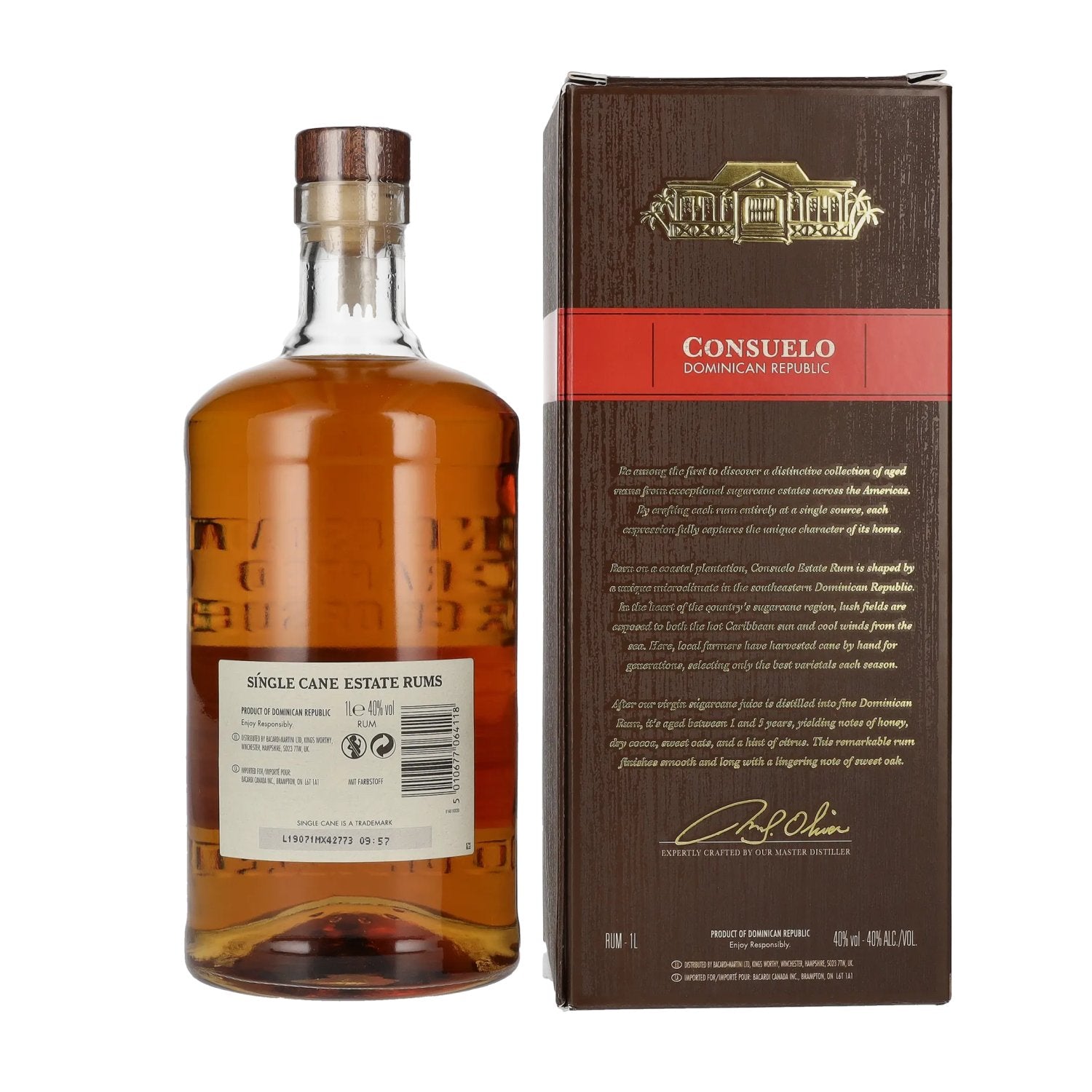 Single Cane Estate Rums CONSUELO 40% Vol. 1l in gift box