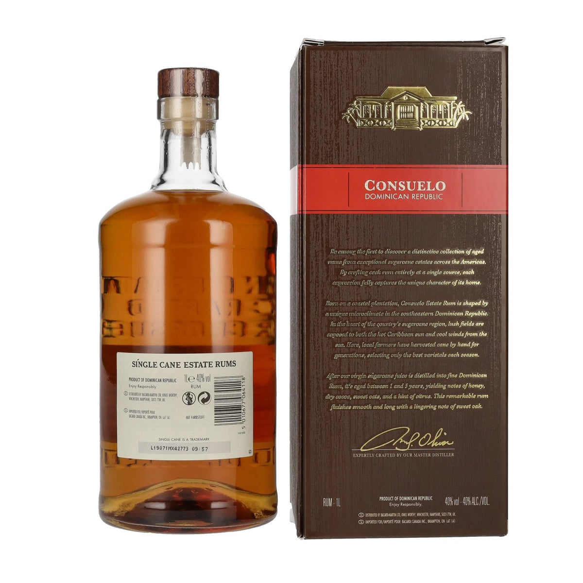 Single Cane Estate Rums CONSUELO 40% Vol. 1l in gift box