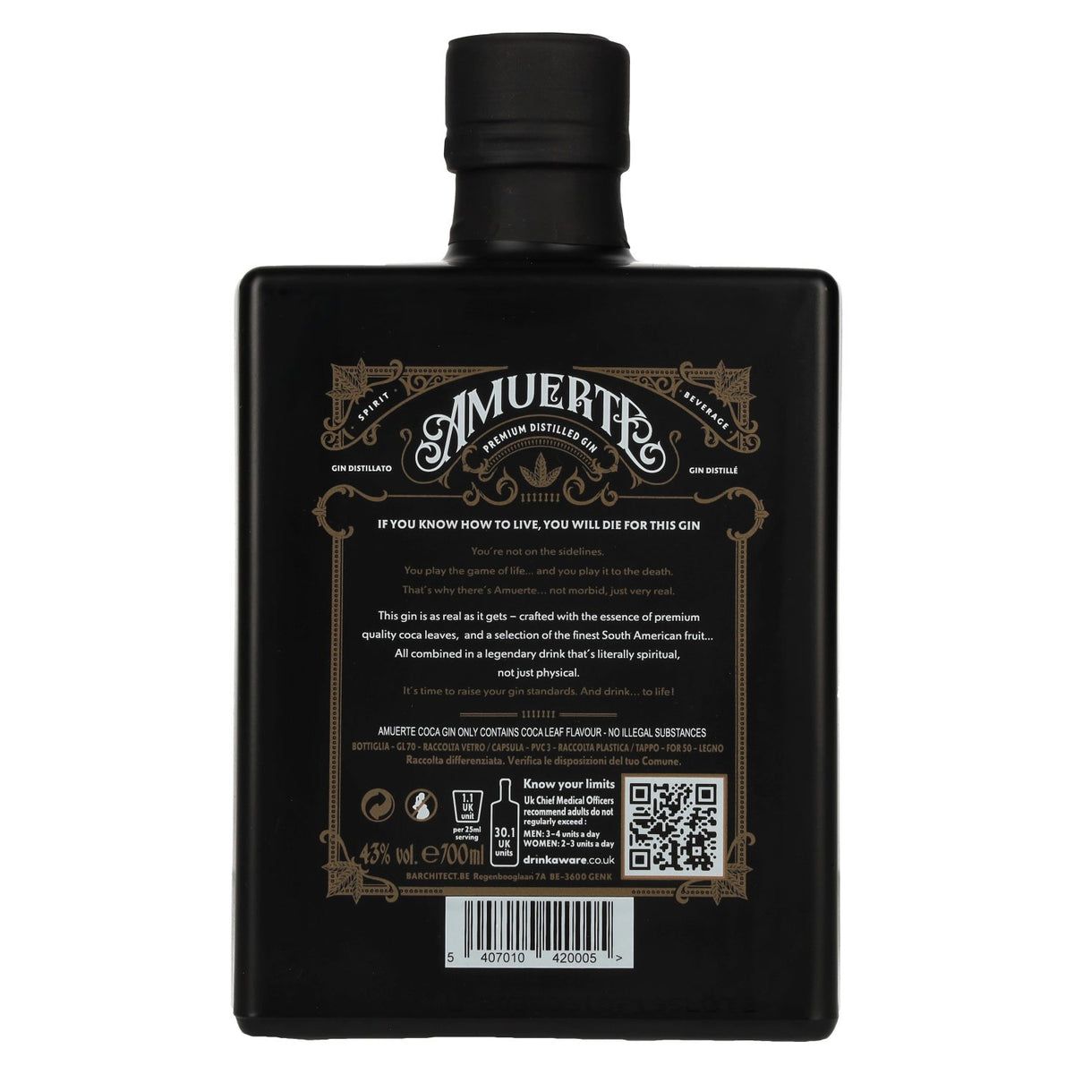 Amuerte Gin – Black Edition 43% vol. 0.7 l