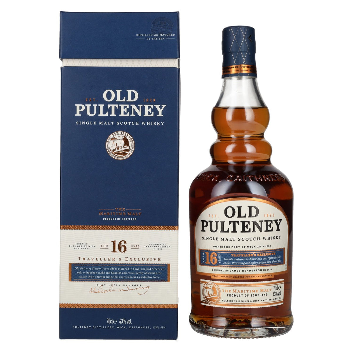 Old Pulteney 16 Years Old Single Malt TRAVELLER'S EXCLUSIVE 43% Vol. 0,7l in gift box