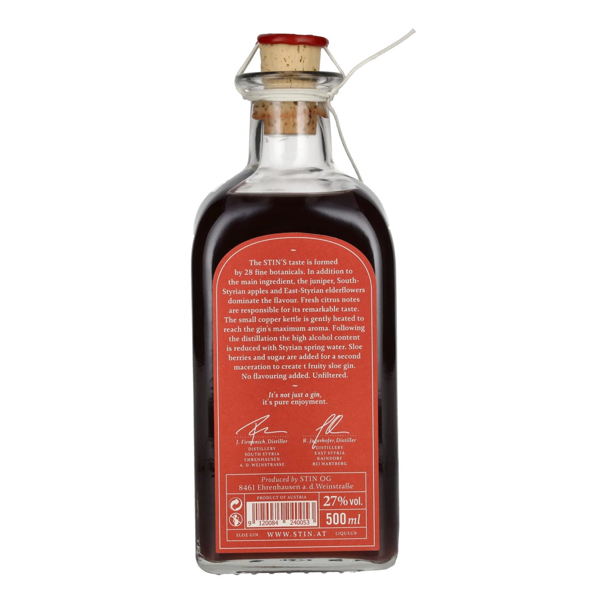 The STIN Macerated Sloe Gin 27% Vol. 0,5l