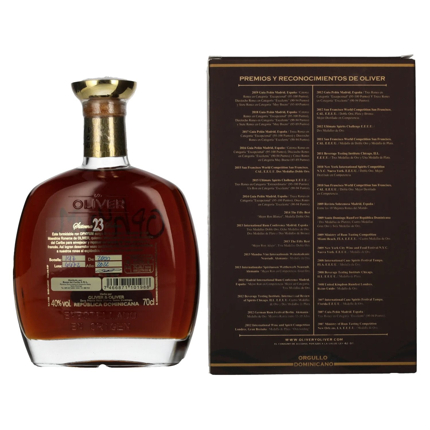 Ophyum 23 Metódo Solera Grand Premiere Rhum 40% Vol. 0,7l in gift box