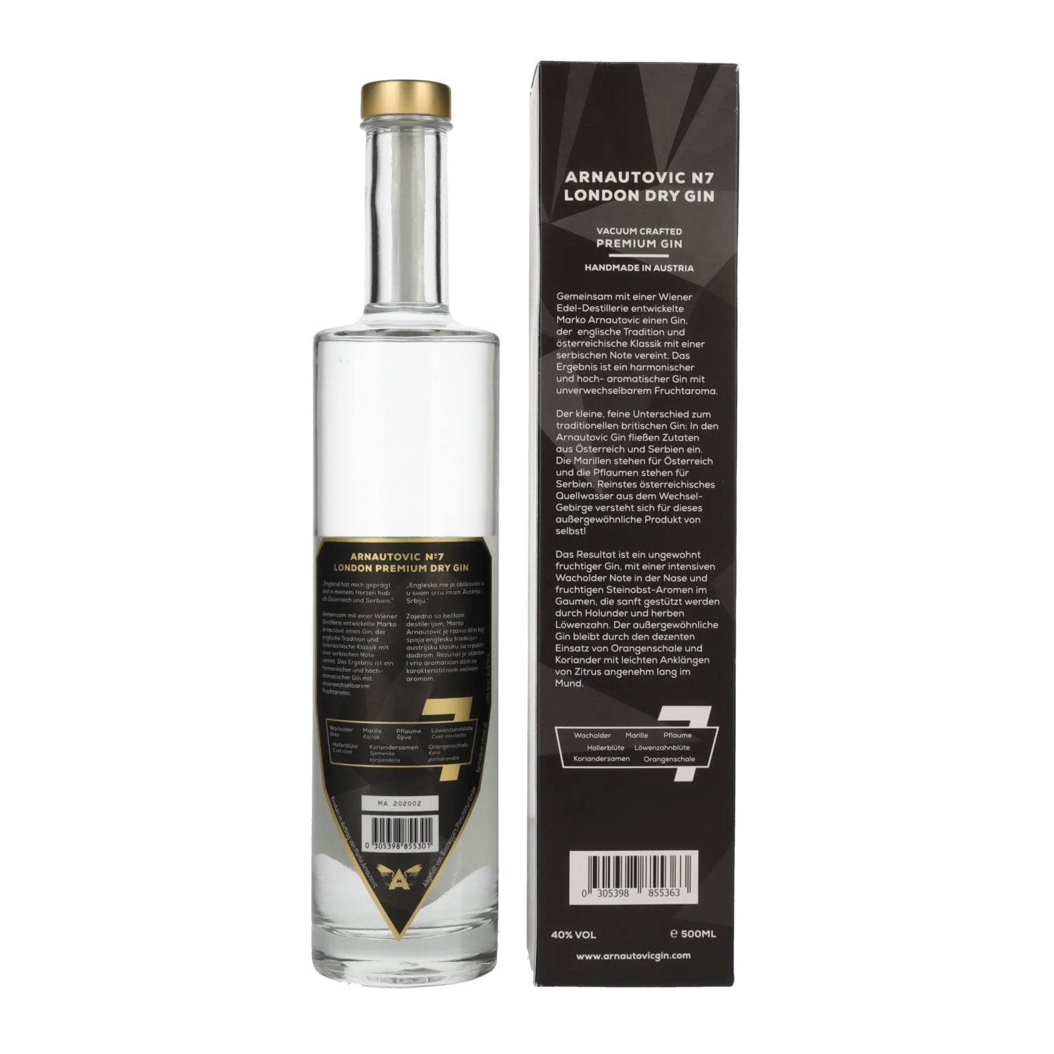 Arnautovic London Dry Gin Premium Gin No. 7 40% Vol. 0,5l en boîte cadeau