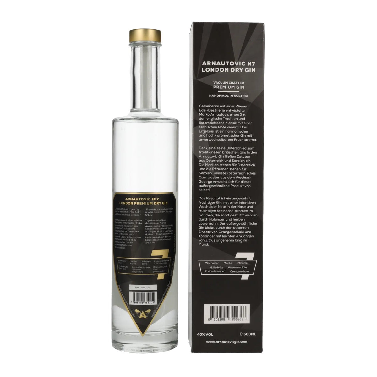 Arnautovic London Dry Gin Premium Gin No. 7 40% Vol. 0.5l in gift box