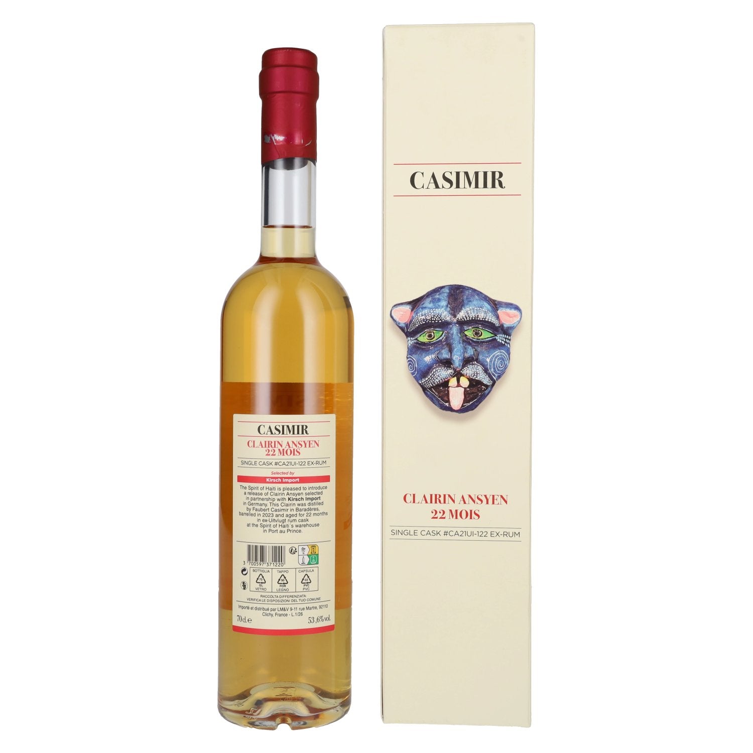 Clairin Ansyen Casimir 22 Mois Old Single Cask #CA21UI-122 Ex-Rum 2023 53,6% Vol. 0,7l in Geschenkbox