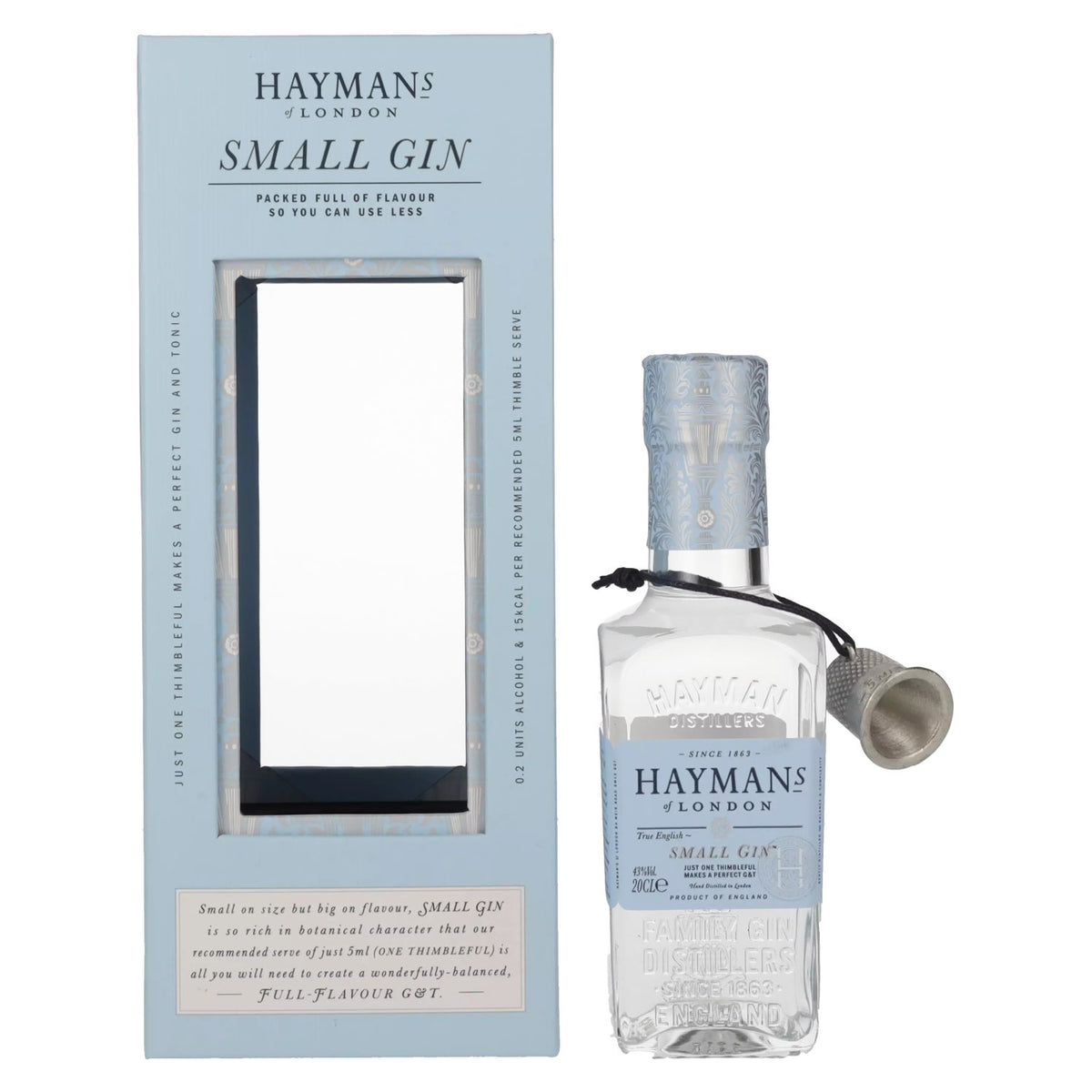 Hayman's of London SMALL GIN 43% vol. 0,2l en boîte cadeau avec doseur de 5 ml