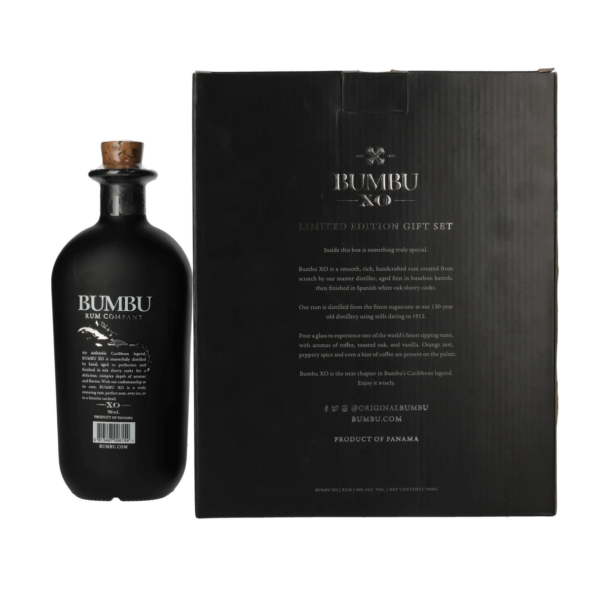 Bumbu XO Handcrafted Rum 40% Vol. 0,7l in Geschenkbox mit 2 Gläsern