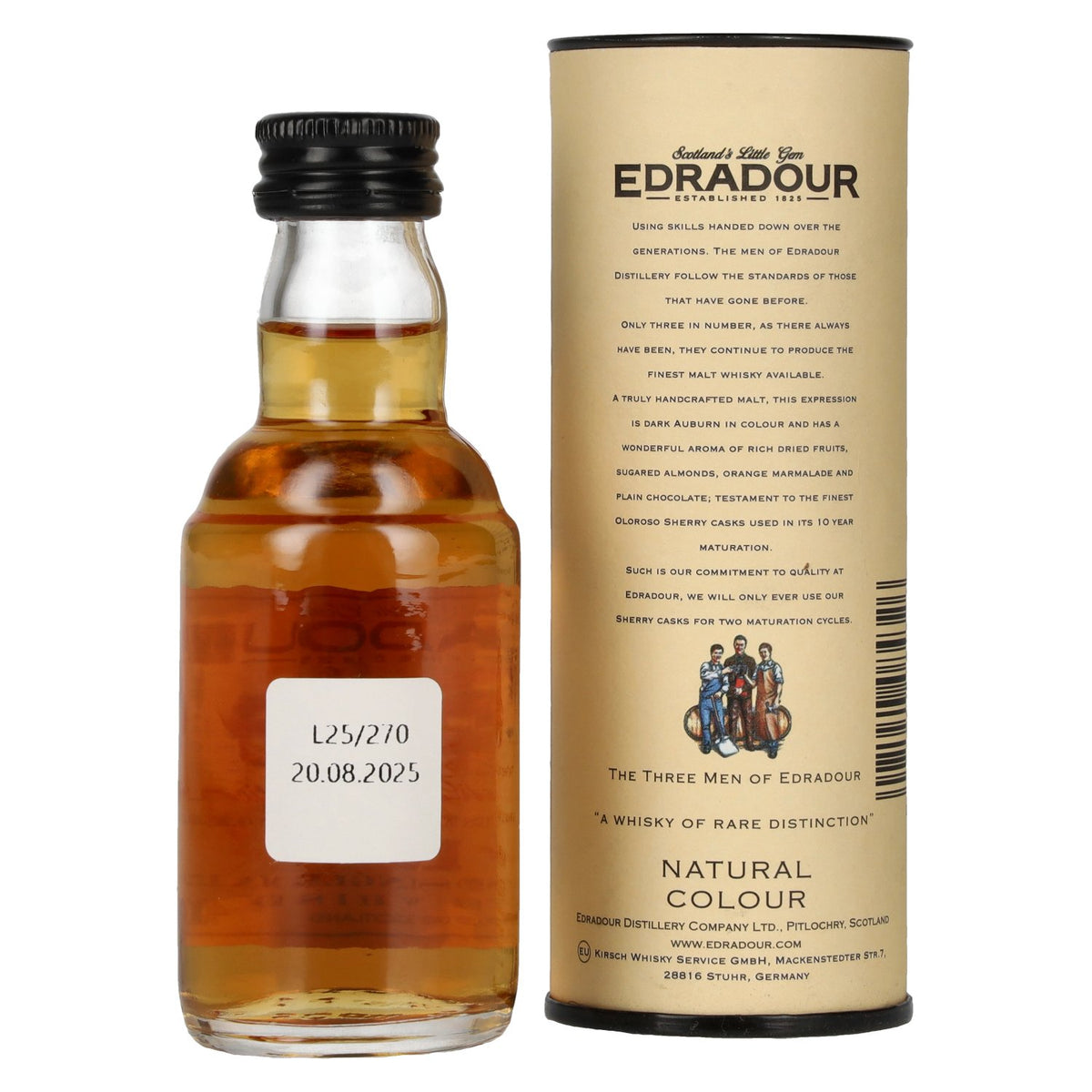 Edradour 10 ans d'âge, whisky single malt des Highlands, 40 % vol., 0,05 l, dans un coffret cadeau