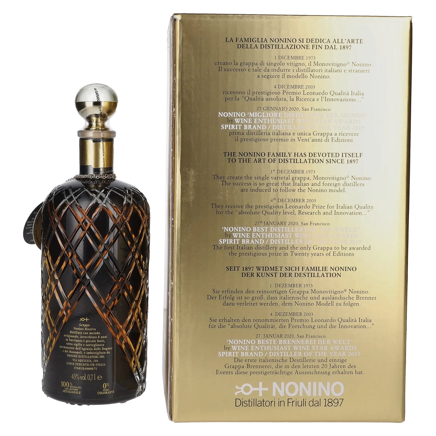 Nonino Grappa Riserva 8 Years Old 43% Vol. 0,7l in gift box