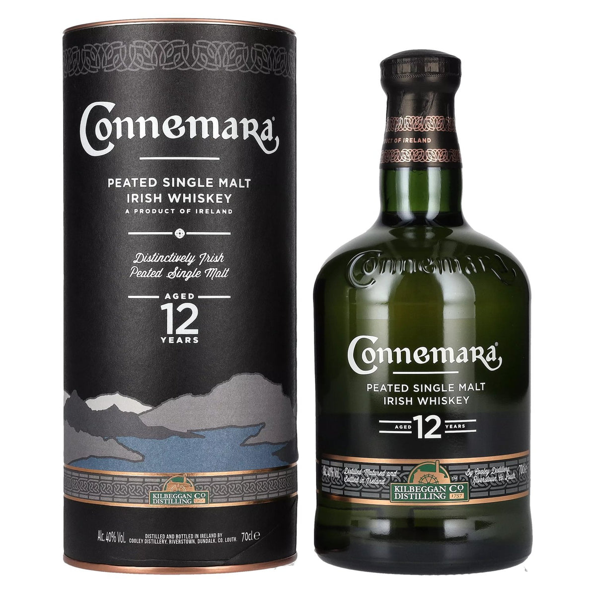 Connemara 12 Years Old Peated Single Malts Irish Whiskey 40% Vol. 0,7l en coffret cadeau