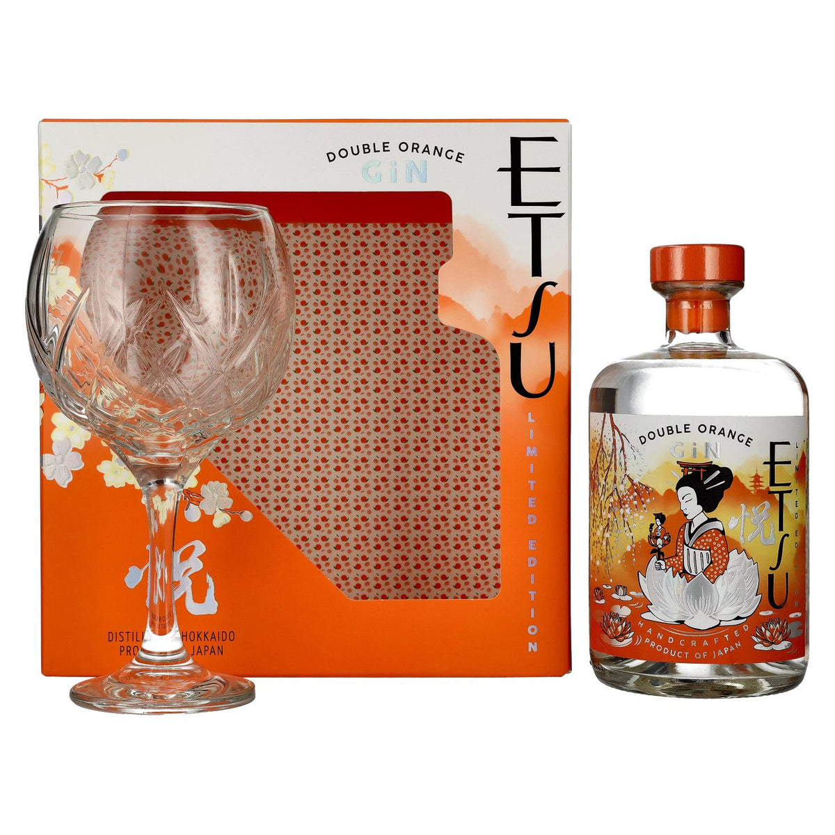 Etsu Gin DOUBLE ORANGE Édition limitée 43 % vol. 0,7 l dans un coffret cadeau avec un verre