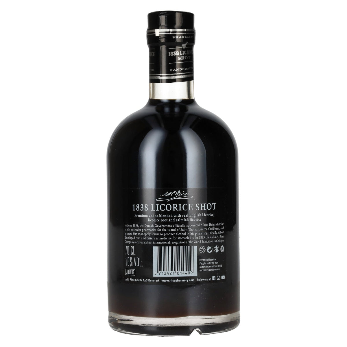 Old St. Croix A.H. Riise Pharmacy Liquorice SHOT 18% Vol. 0,7l