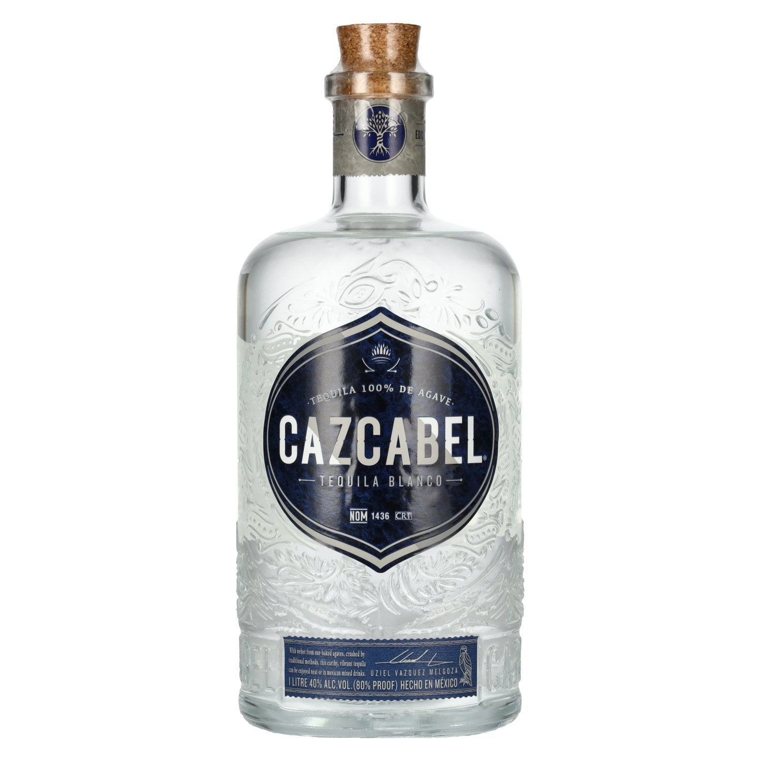 Cazcabel Tequila BLANCO 100% de Agave 40% Vol. 1l