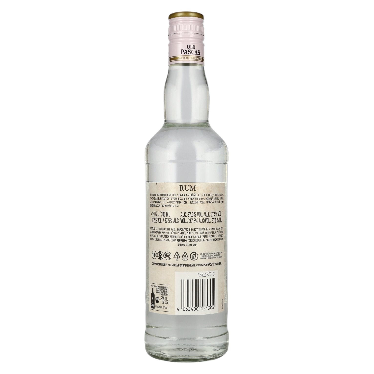 Old Pascas White Rum 37,5% Vol. 0,7l