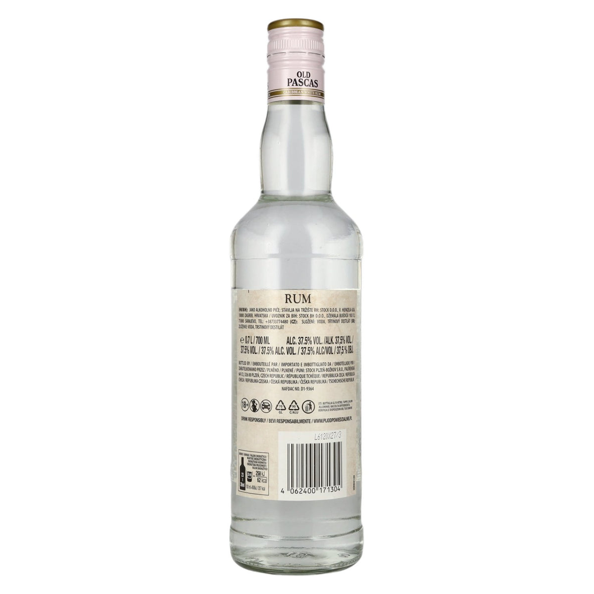 Rhum blanc Old Pascas 37,5 % vol., 0,7 l