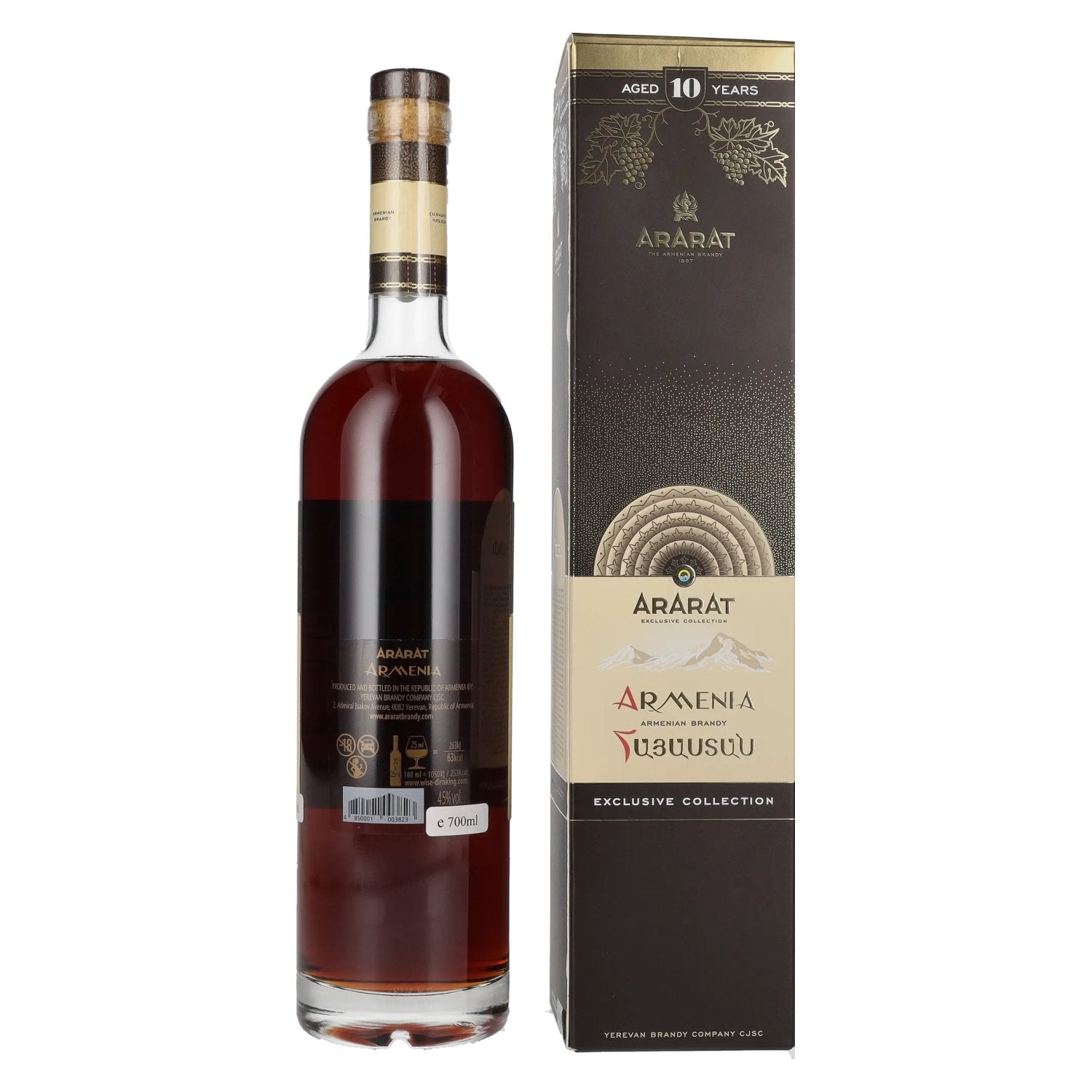 Ararat Armenia 10 Years Old Exclusive Collection 45% Vol. 0,7l en boîte cadeau