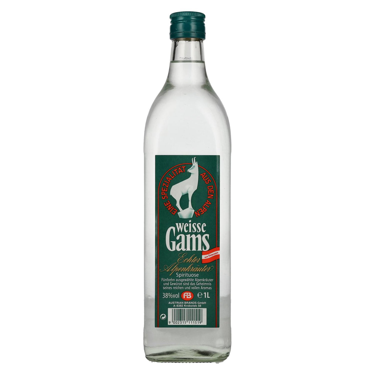 Weisse Gams Véritable herbe des Alpes 38% vol. 1l