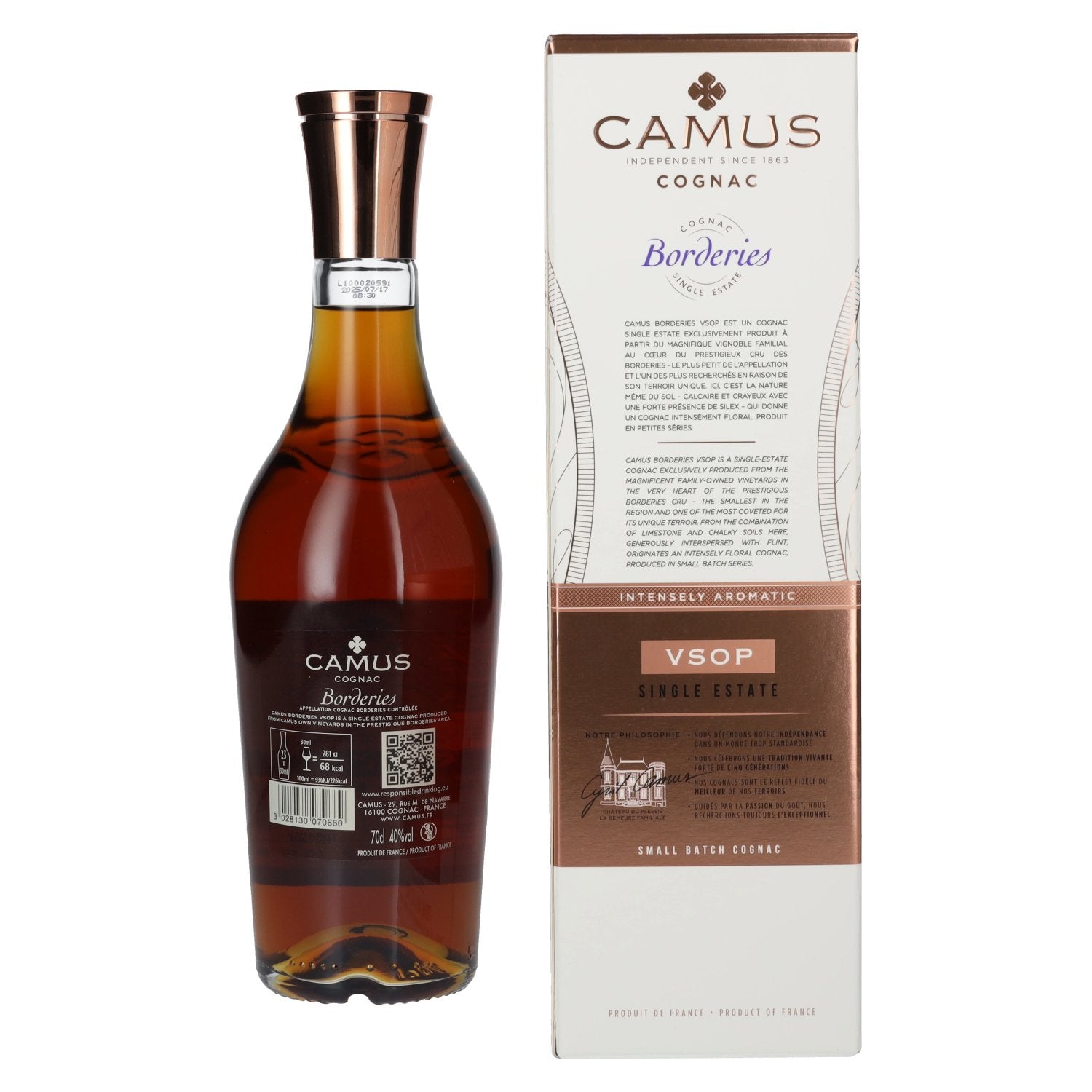 Camus VSOP Borderies Single Estate Small Batch Cognac 40% Vol. 0,7l en coffret cadeau