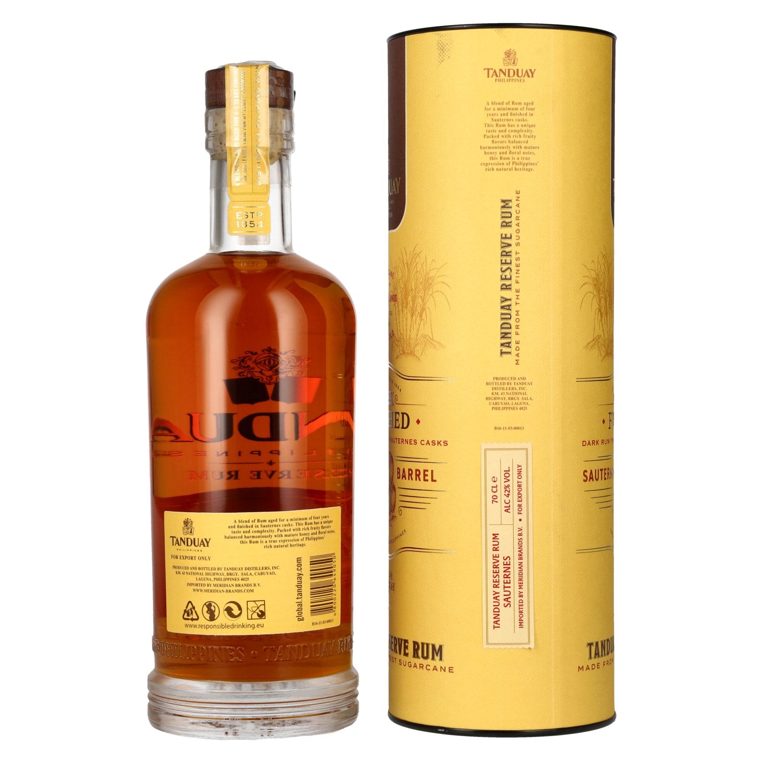 Tanduay Tesoro Reserve Rum Sauternes Cask Finish 42% ABV 0.7l in a gift box