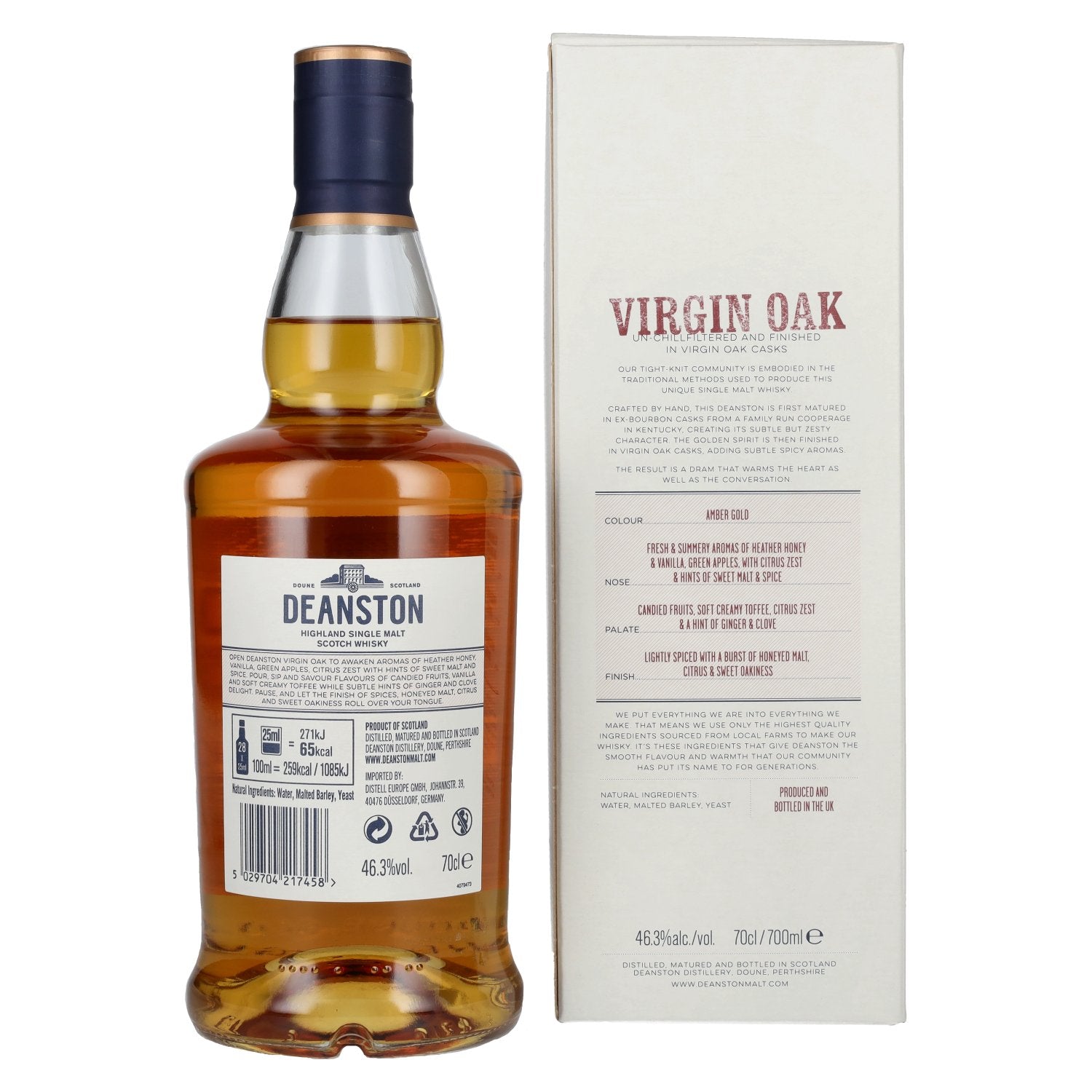 Deanston VIRGIN OAK Highland Single Malt 46,3% vol. 0,7l en coffret cadeau