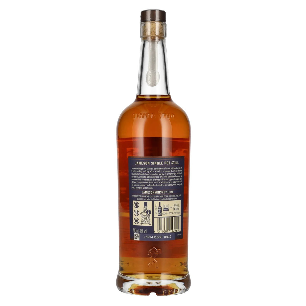 Jameson Whiskey Single Pot Still Irish Five Oak Cask Release 46% Vol. 0,7l