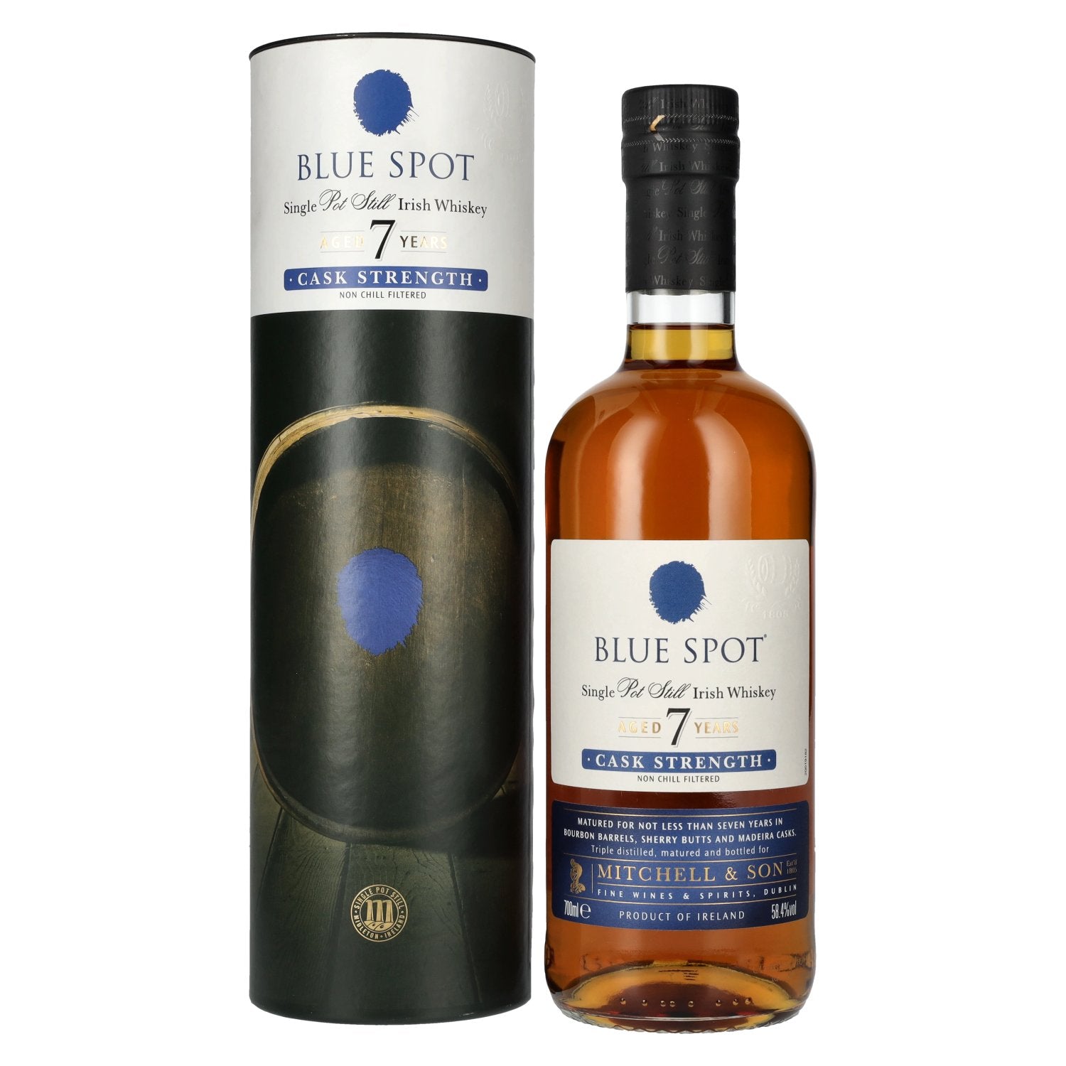 Blue Spot 7 Years Old Cask Strength Pot Still Irish Whiskey 58,4% Vol. 0,7l in gift box