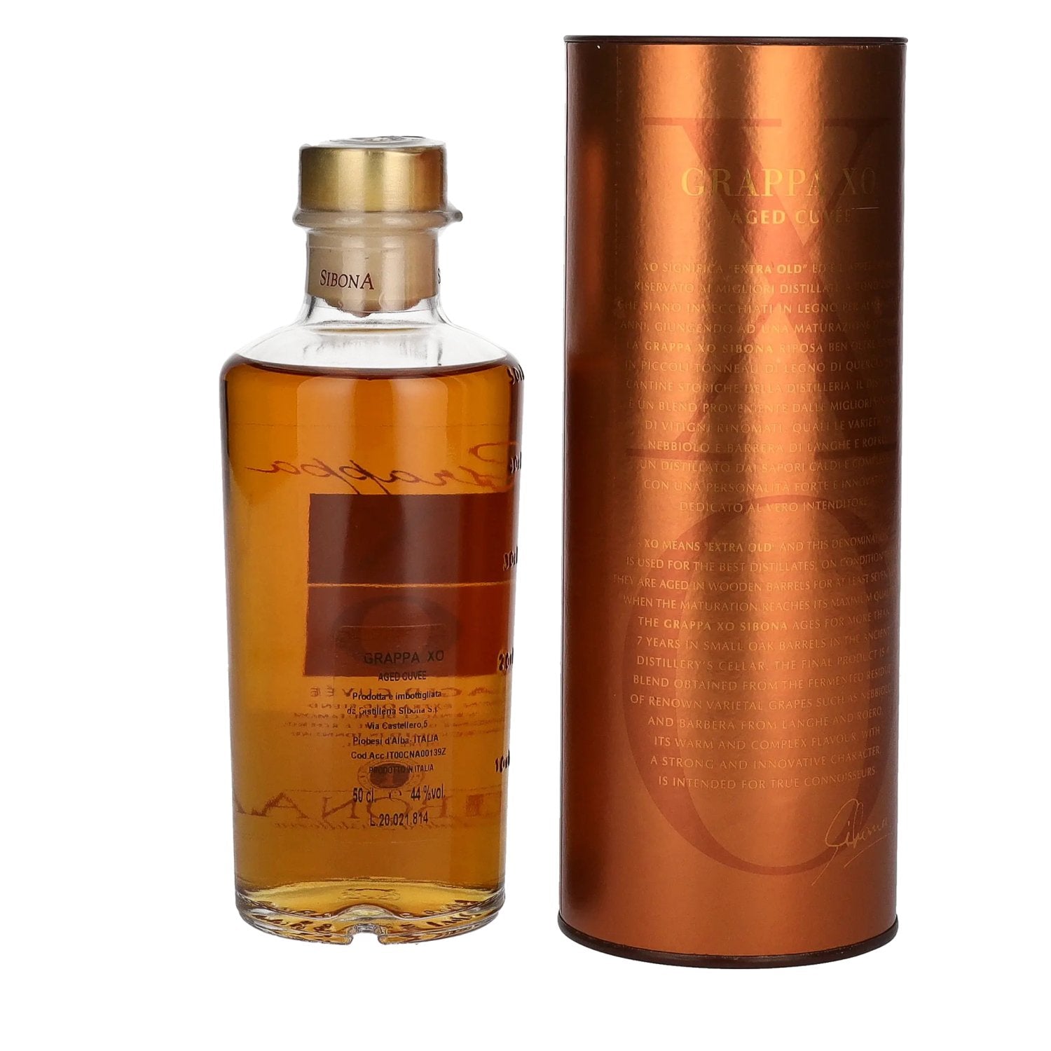 Sibona Grappa XO Aged Cuvée 44% Vol. 0.5l in gift box
