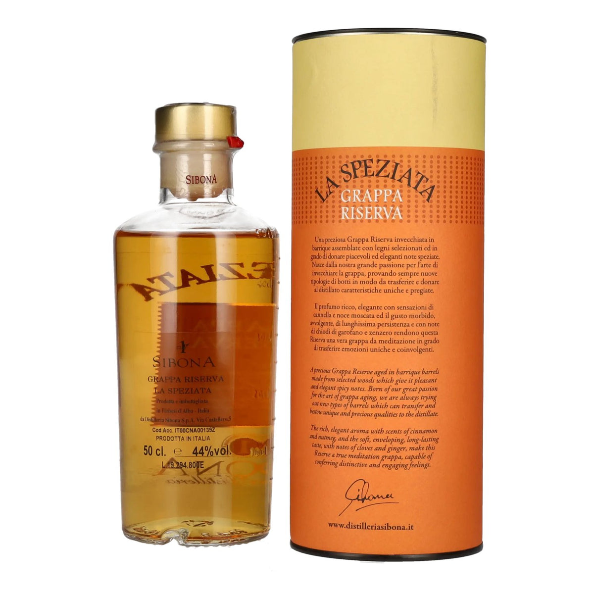 Sibona GRAPPA RISERVA La Speziata 44% vol. 0.5l in gift box