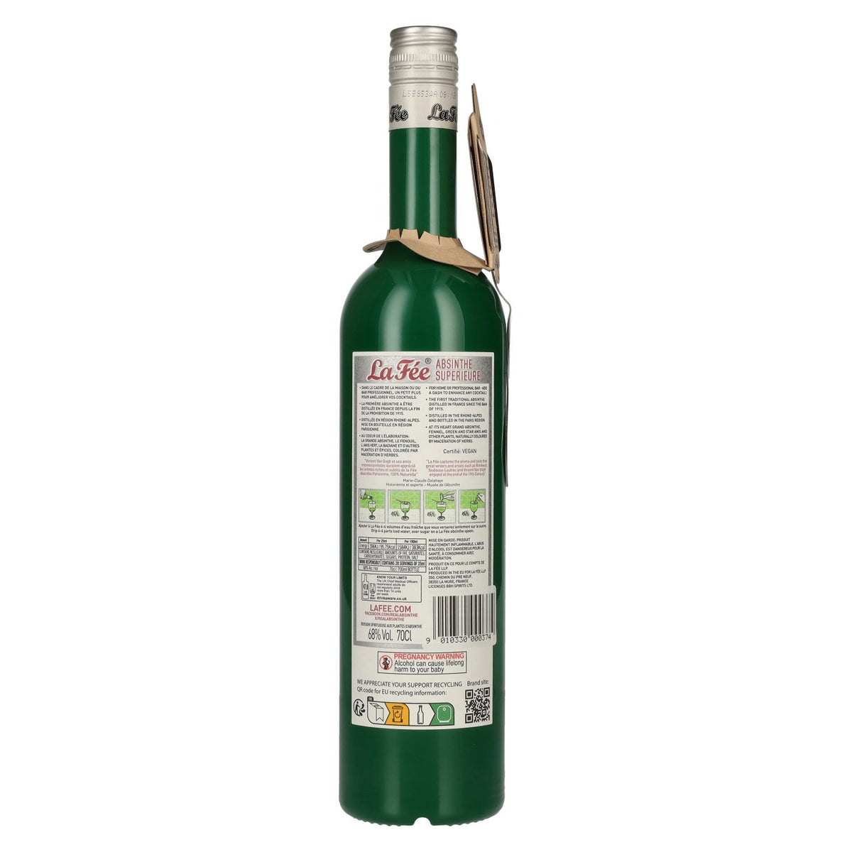 La Fée Absinthe Parisienne 68% Vol. 0,7l mit Absinthlöffel