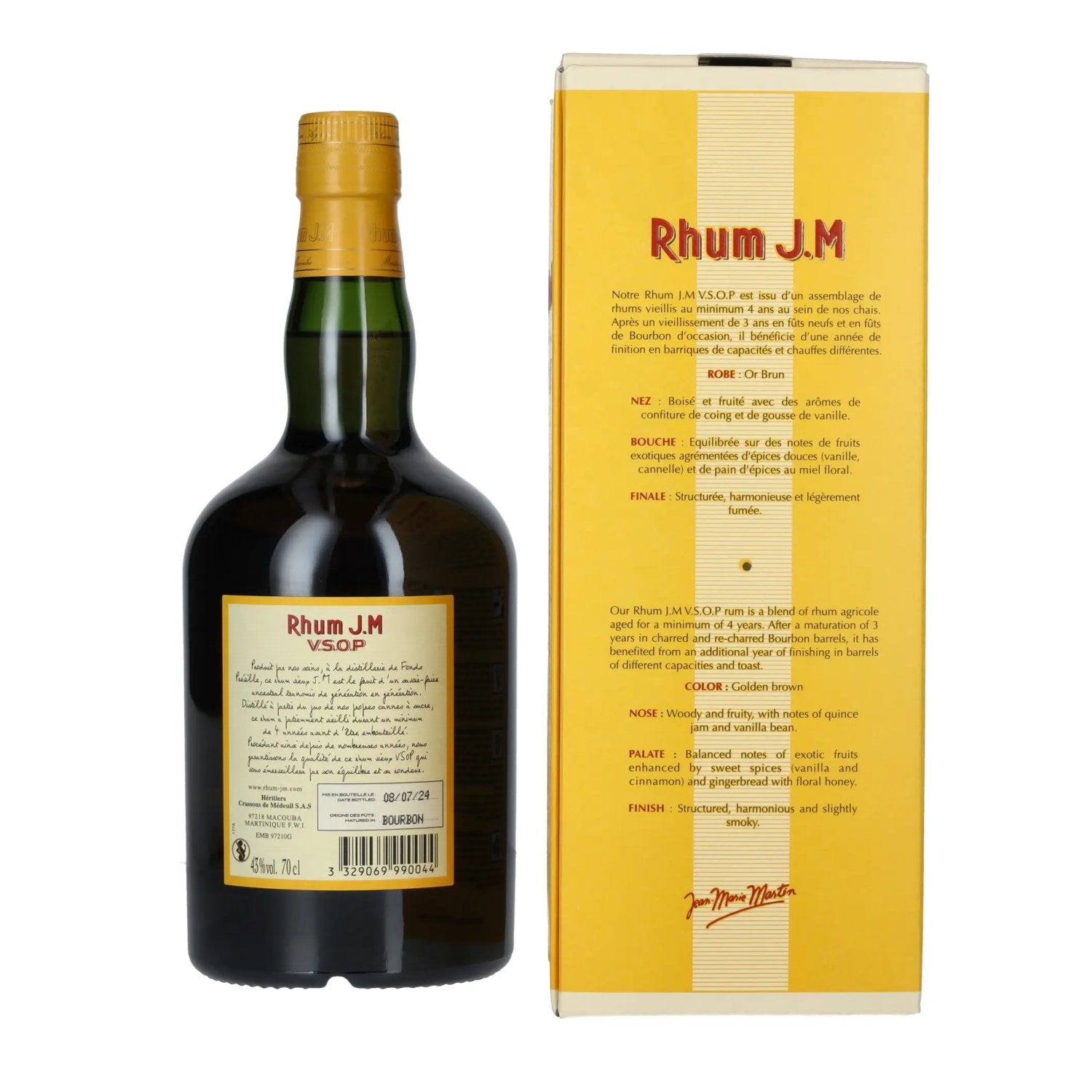 Rhum J.M Vieux Agricole V.S.O.P 43% vol. 0,7l en coffret cadeau