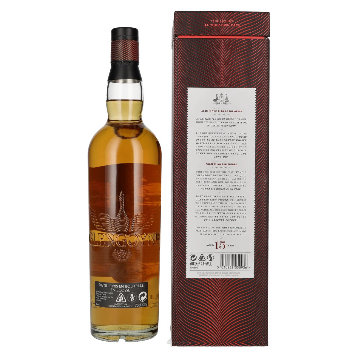 Glengoyne 15 Years Old Highland Single Malt Scotch Whisky 43% Vol. 0,7l en boîte cadeau